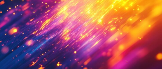 Fototapeta premium A vibrant abstract background with colorful streaks and glowing particles.