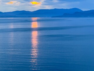 sunset on the lake