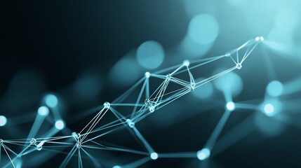 Obraz premium Abstract blue background with connected lines and dots, a modern design for technology innovation