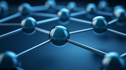 Abstract blue structure with sphere, a modern design for science, technology, and innovation