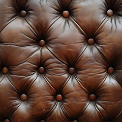 Naklejka premium Elegant Tufted Leather Upholstery Texture with Antique Vintage Pattern for Interior Design long title Elegant tufted leather upholstery texture with