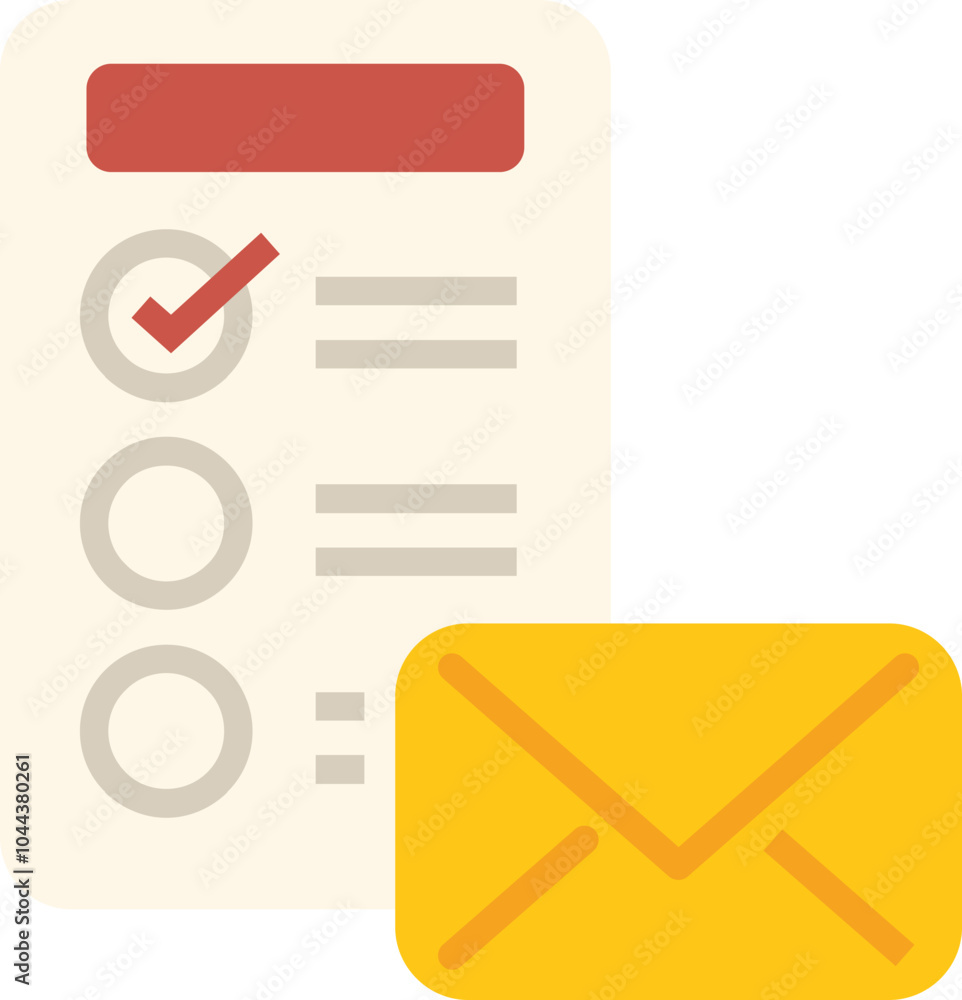 Poster completing tasks on checklist and sending email, filling online survey form, sending feedback concep