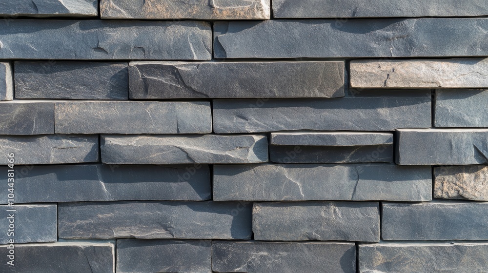 Poster closeup view of a textured stone wall highlighting the intricate patterns and details of the stonewo