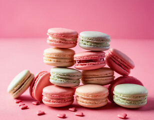 Fototapeta premium macaroons on a wooden table