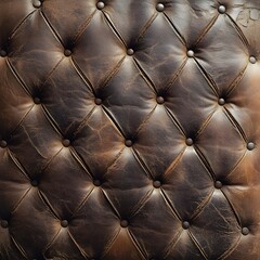 Fototapeta premium Vintage Leather Tufted Upholstery Texture with Sophisticated Stitched Pattern