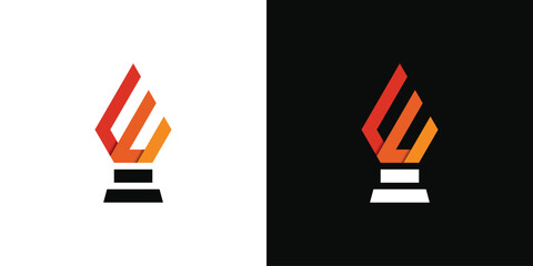 Creative modern fire torch logo design. Premium Vector © gibran fatih