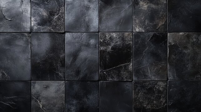 Timeless elegance, black marble tiles for luxurious interior design and architectural projects