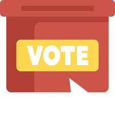 Red ballot box is encouraging people to vote in the next elections