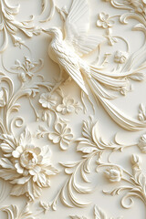 beautiful and attractive wall paper with some flower and animals generated by AI
