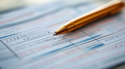 Golden Pen on a Paper