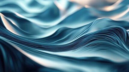 Obraz premium Abstract Blue Wavy Pattern with Soft Lighting