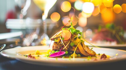 Naklejka premium Gourmet Dish Plated with Artistic Flair