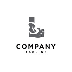 Letter L Dugong Logo Icon Vector.