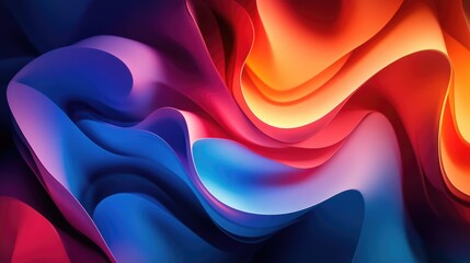 Obraz premium Abstract Colorful Wavy Shapes with Depth and Dimension