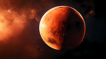 Obraz premium Mars planet, terraforming, set up a human colony on the planet mars,. Terraforming Colony. Illustration