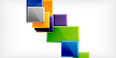 Colorful squares and rectangles. Vector Illustration For Wallpaper, Banner, Background, Card, Book Illustration, landing page