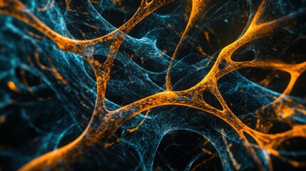 Naklejka premium Ancient microbes under microscope reveal intricate cellular structures, showcasing their mysterious and ancient nature, ideal for scientific and educational content.