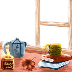 still life with books and candle