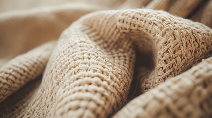 Neutral Woven Fabric Texture for Background Use