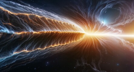 Gigantic waves of cosmic energy pulsing through the fabric of space background dynamic forces reminding us of the complexity and mystery of the universe