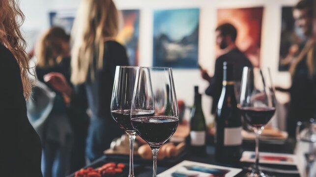 Networking at an Art Festival with Fine Wines