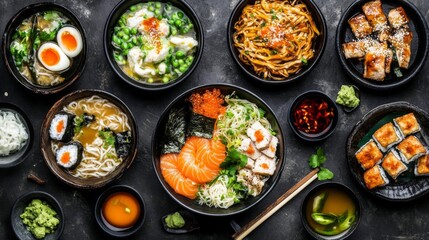 Close-Up of Rustic Noodle Dishes in Natural Lighting
