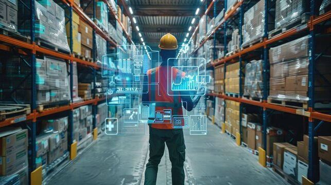 Warehouse Worker Utilizing Augmented Reality for Inventory Management