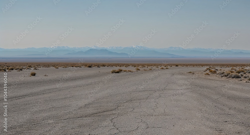 Aufkleber vast emptiness with distant mountains visible on the horizon background expansive view capturing the