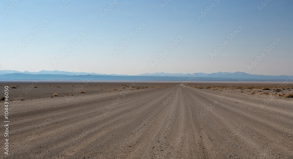 Poster vast emptiness with distant mountains visible on the horizon background expansive view capturing the