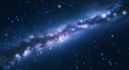 Obraz premium Vast expanse of twinkling stars against a deep blue background cosmic beauty showcasing the infinite possibilities of the universe