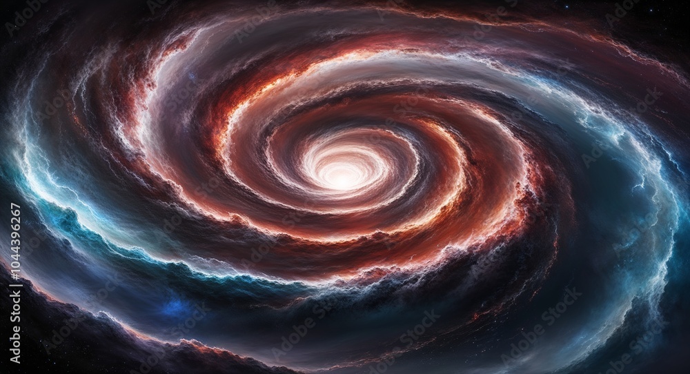 Poster vortex of swirling gases and light in a cosmic storm background dynamic movement revealing the power