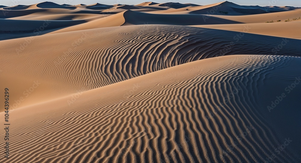 Poster wind patterns creating intricate designs on the surface of the dunes background natural artistry sho