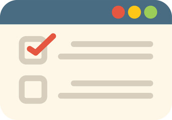 Obraz premium Online survey form with checkboxes being filled out on computer screen, one checkbox is checked, concept of online testing, questionnaires, voting