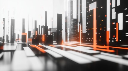 Dynamic 3D Finance Composition with High Contrast