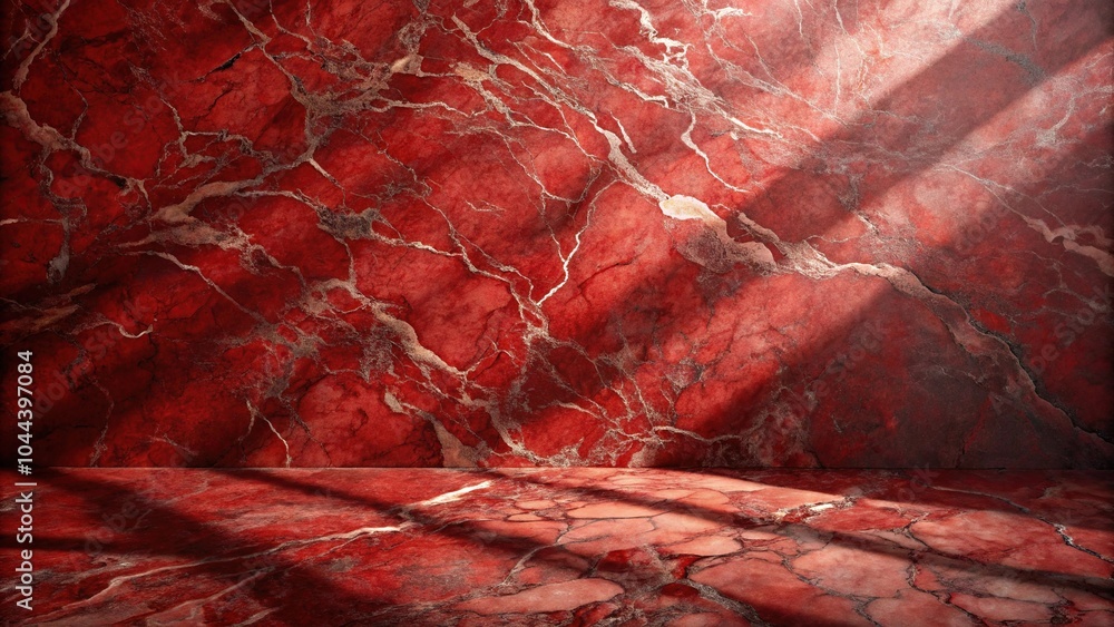Poster red marble texture background with leading lines and shadows