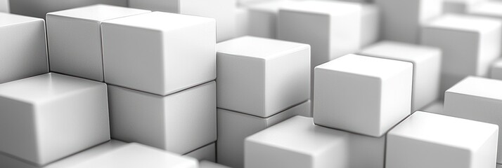 Obraz premium Abstract White Cube Stack Formation