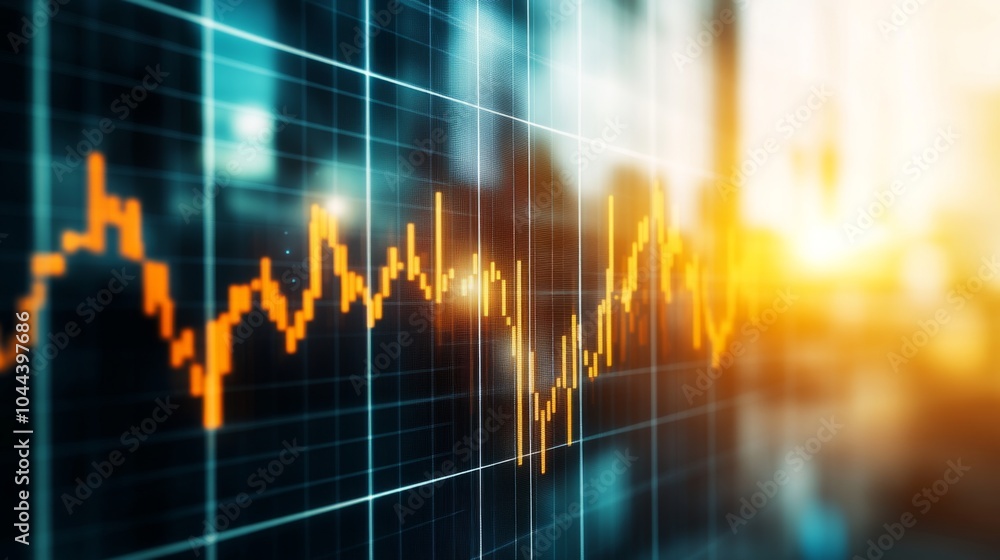 Poster dynamic investments chart with clean lines and light