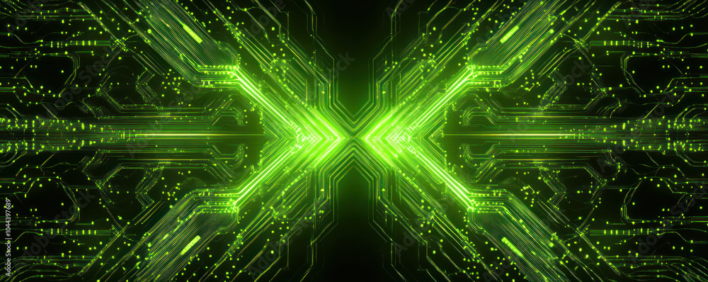 Poster the image is a green, pixelated design of two arrows pointing in opposite directions. the design is 