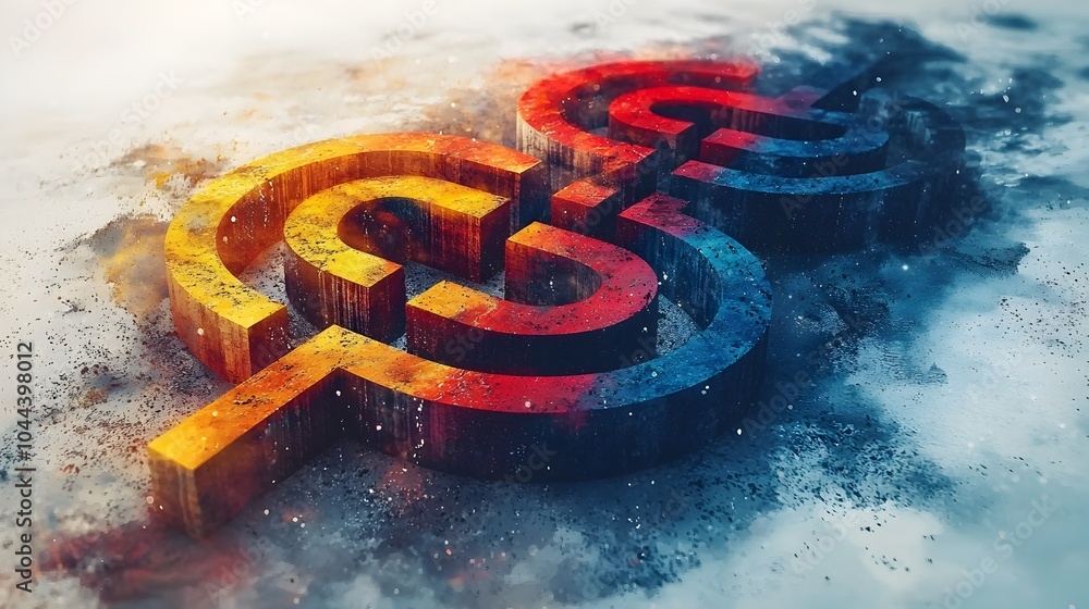Poster a flat design depicting a maze like structure transforming into a clear simplified roadmap symbolizi