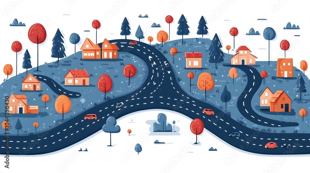 Poster expanding road network visualizing strategic frameworks in flat design abstract graphic diagram repr
