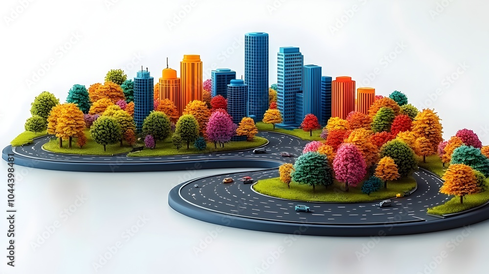 Poster expanding road network visualization illustrating strategic frameworks organizational structures and
