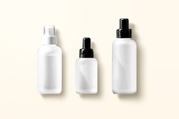 Flatlay Glass Bottle Mockup