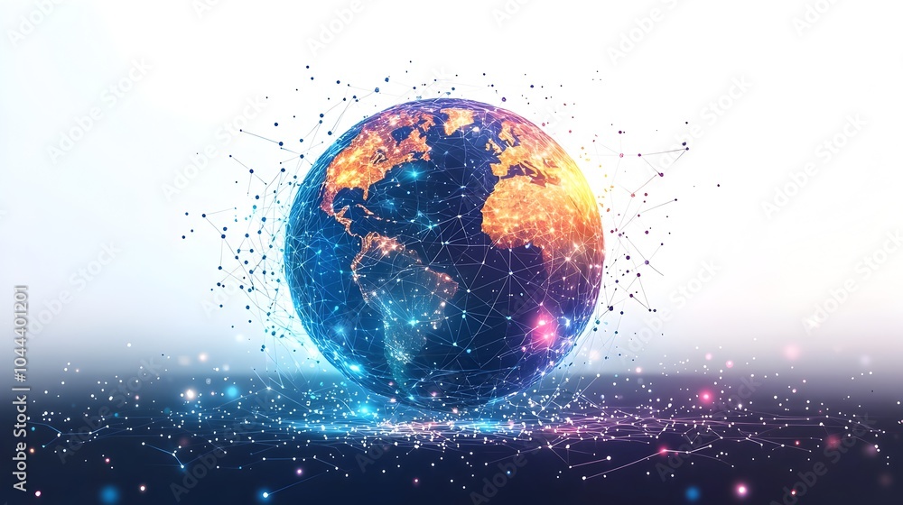 Poster expanding global data connectivity and growth through innovative digital technology and data visuali