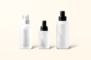 Glass Bottle Mockup With Long Shadow