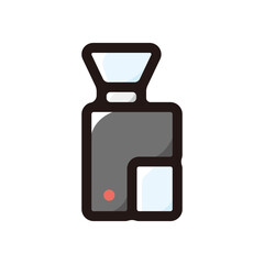 Electric coffee grinder outline icon for graphic design, apps and websites