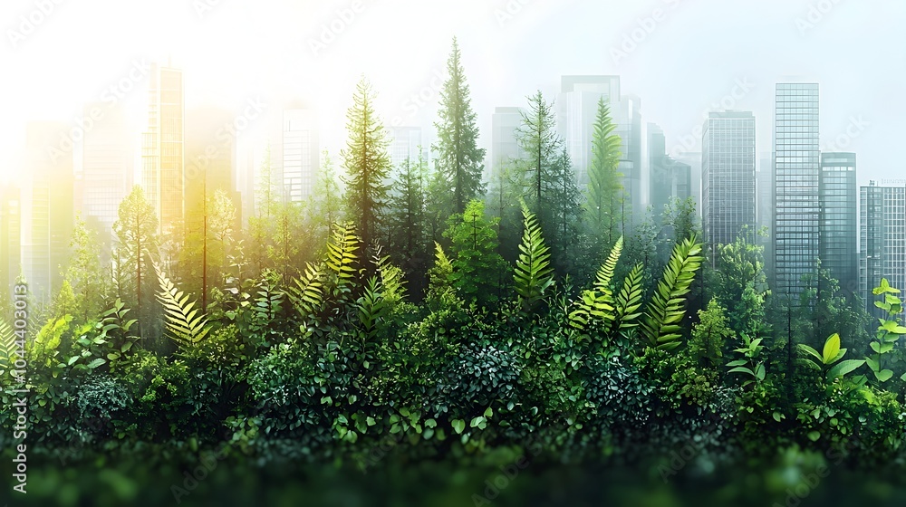 Poster structured data grid transforming into a lush green forest representing the growth and progress enab