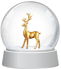 Golden Deer in Christmas Glass Ball