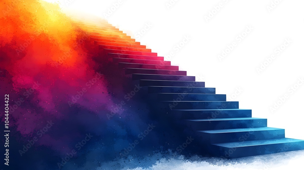 Aufkleber stairway of potential a minimalist flat design depicting the step by step growth and expanding possi