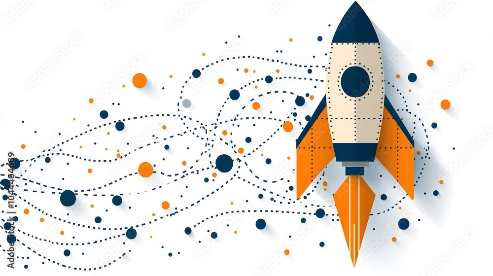 Aufkleber paper plane transforming into a soaring rocket symbolizing the expansion of creativity innovation an