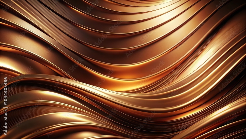 Aufkleber reflected abstract background with smooth shapes in bronze monochrome colors